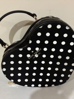 NEW Kate Spade Love Shack Polka Dot Heart Crossbody Bag Black Multi
